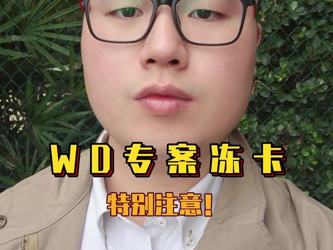 WD专案冻卡,特别注意!哔哩哔哩bilibili