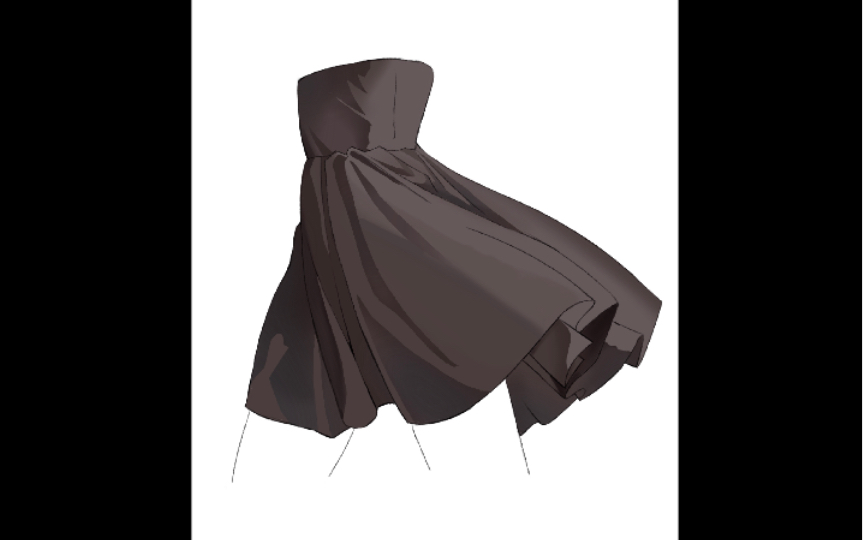 每日练习打卡(裙子临摹 褶皱 上色练习)