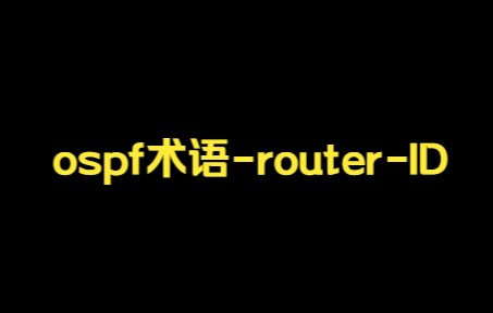 锐捷认证—ospf术语routerID哔哩哔哩bilibili