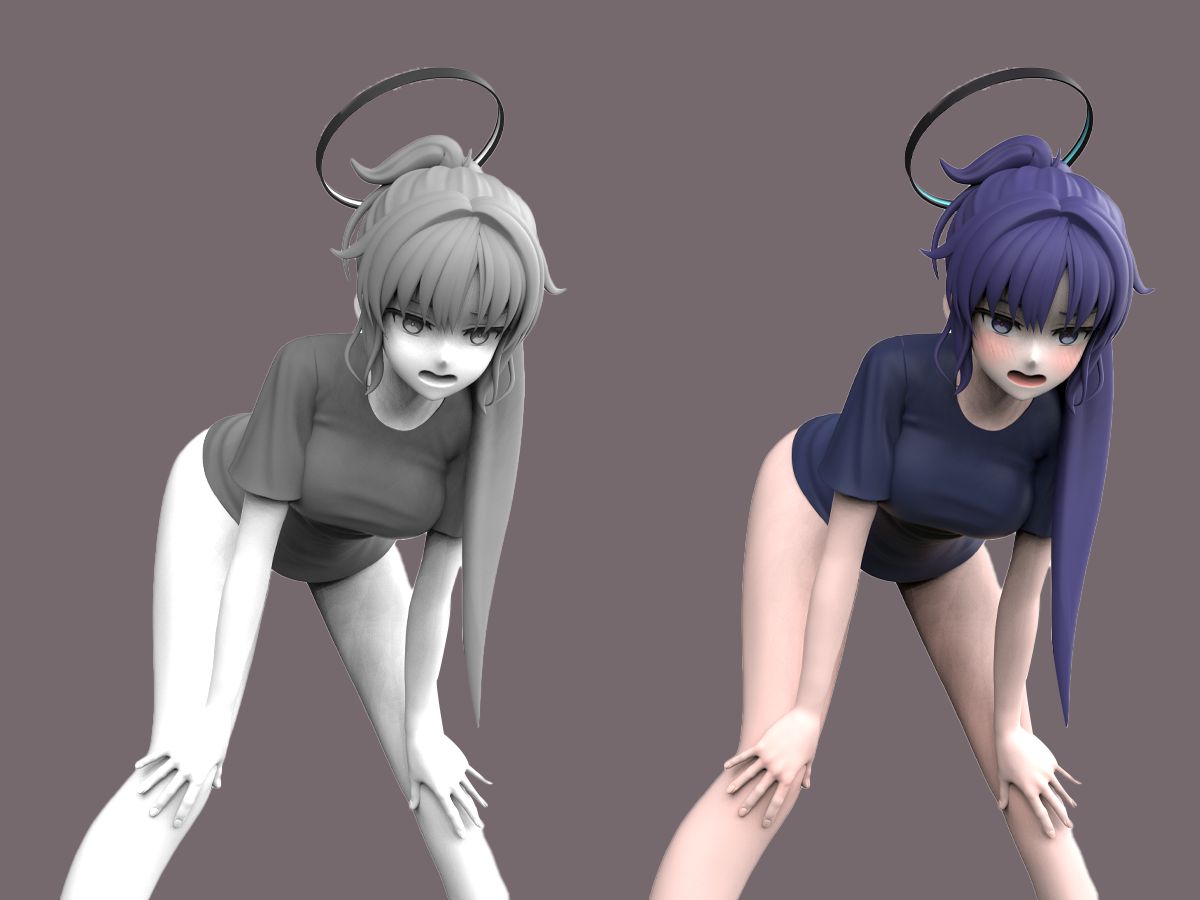 【zbrush角色雕刻】二次元小姐姐手办模型制作案例