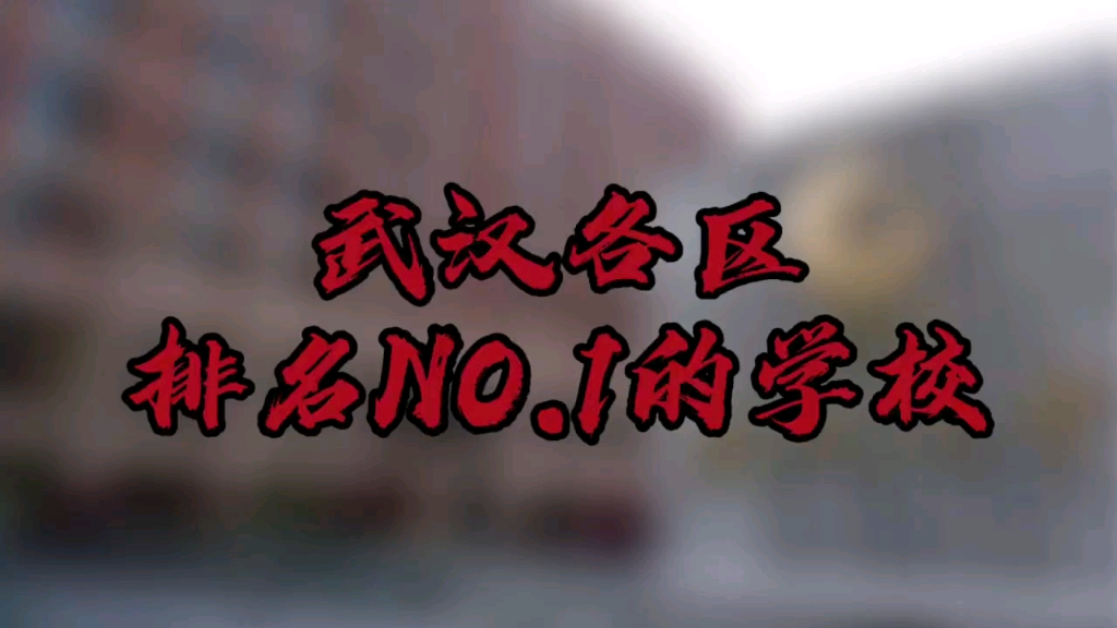 武汉各区排名NO.1的学校哔哩哔哩bilibili