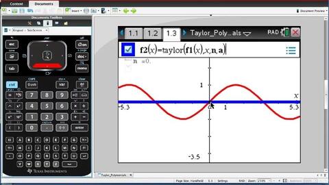 Taylor Polynomials On The Ti Nspire Cx Cas 在ti图形计算器研究泰勒多项式 哔哩哔哩