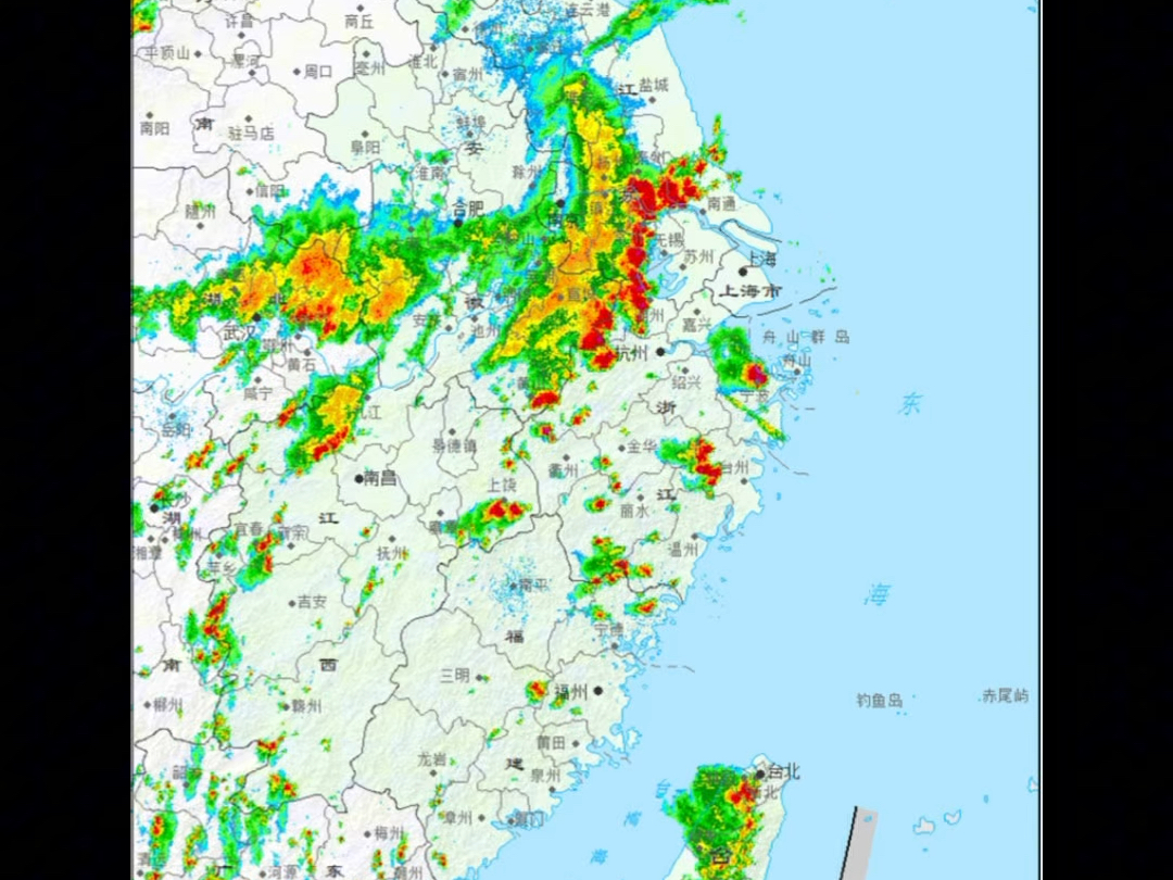 2025年6月27号上海强对流华东雷达拼图