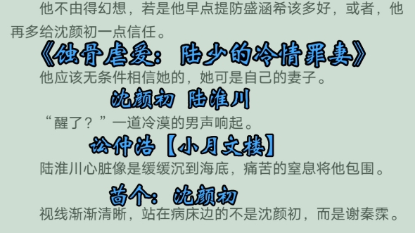 [图]【小月文楼】精选小说《蚀骨虐爱：陆少的冷情罪妻》沈颜初陆淮川