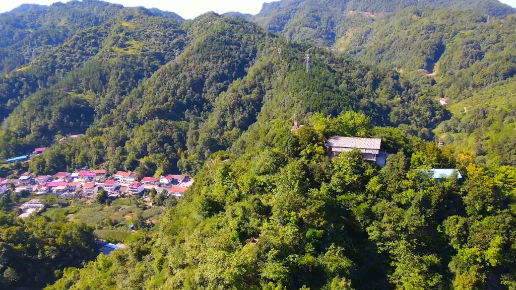 航拍秦岭 高空俯瞰陕西汉中略阳紫竹山