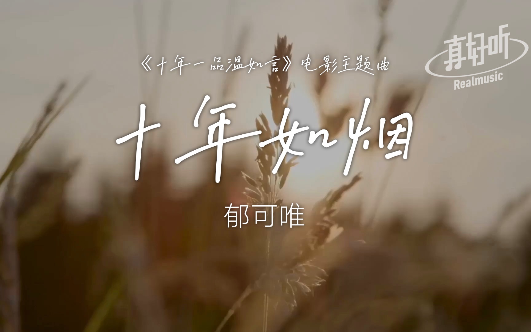 [图]【治愈神曲】郁可唯 - 十年如烟｜完整版｜动态歌词LyricsVideo｜无损音质