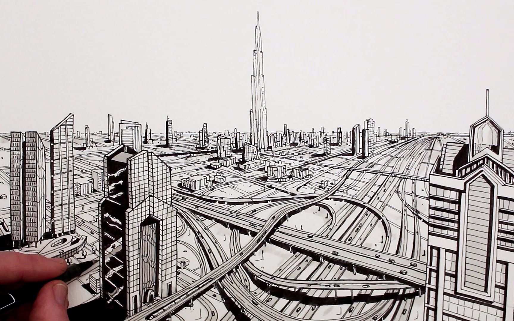 【绘画】线条勾绘-dubai city