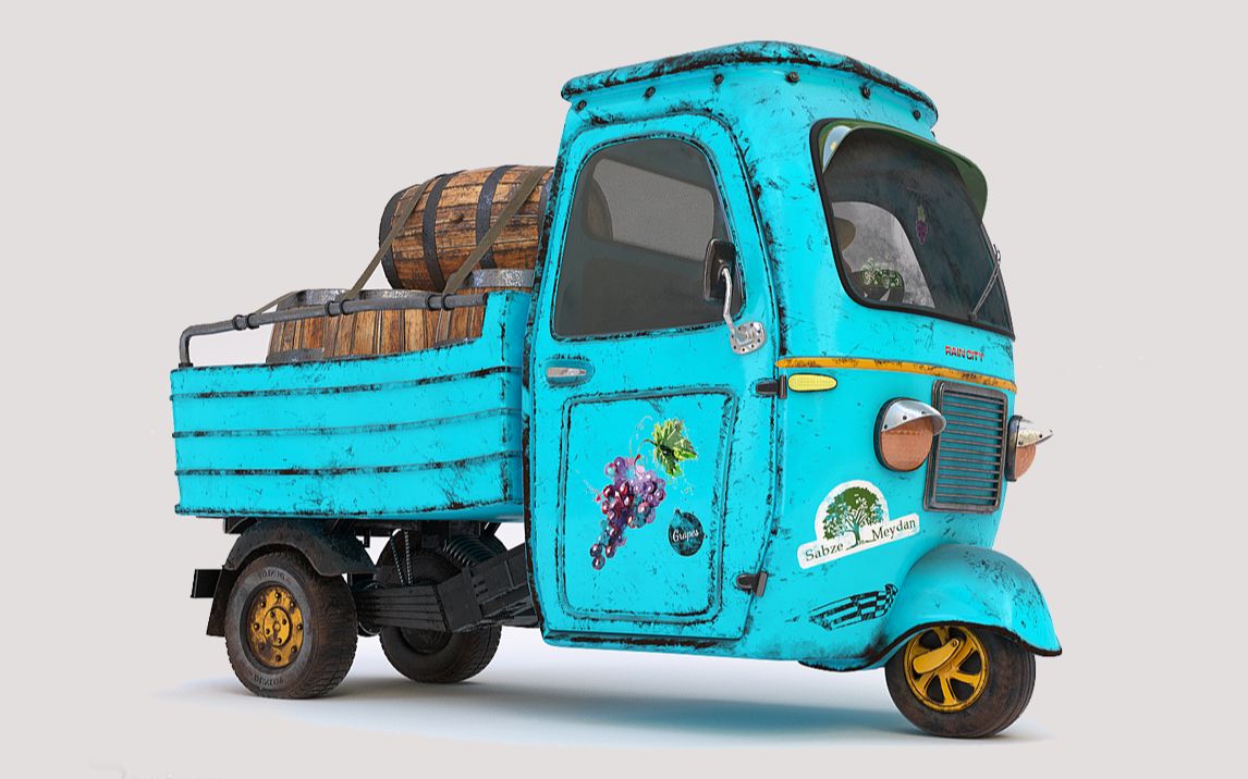 【maya三轮车详细建模】完整模型制作 细节到每一个零部件