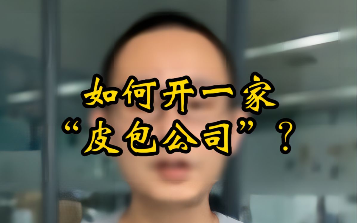 如何开一家“皮包公司”?哔哩哔哩bilibili