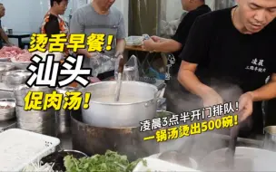 Download Video: 广东汕头15元促肉汤，凌晨3点半开门排队，一锅汤煮出500多碗早餐