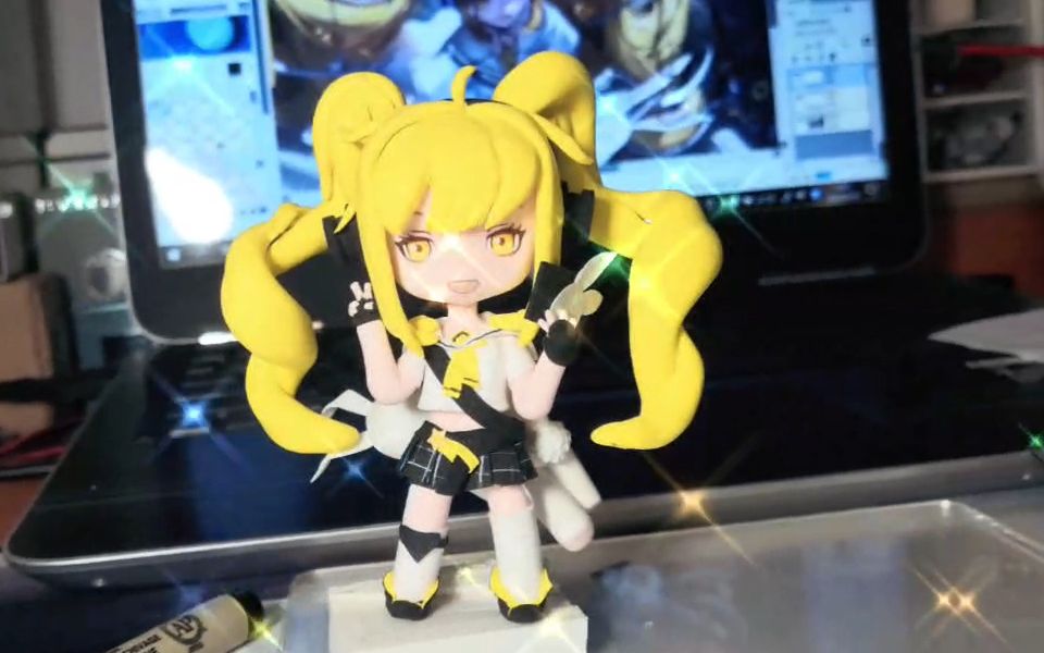 一个粘土练习半成品库存视频(王者荣耀安琪拉皮肤)