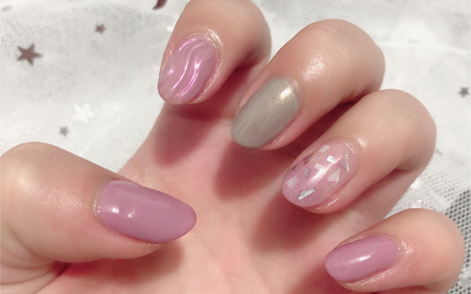 shan贝壳粉水波纹美甲教程