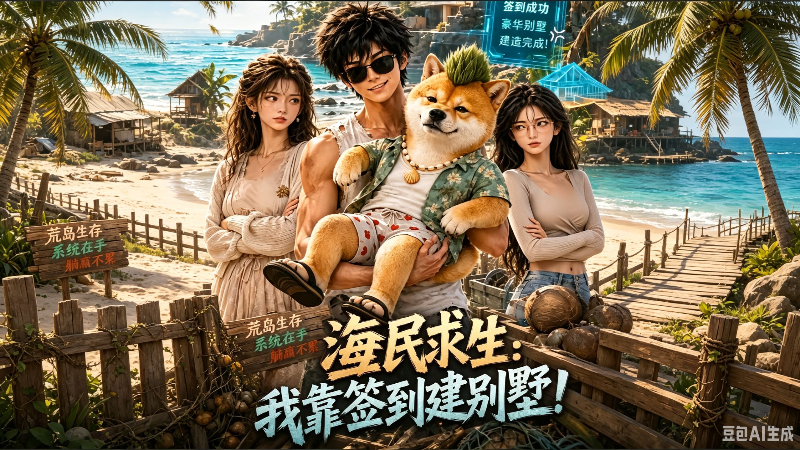 【1~2季合集】海岛求生：我靠签到建别墅！