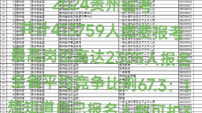 【413759人】贵州省2024年公务员(人民警察)各职位报名人数统计表(以缴费人数为准)哔哩哔哩bilibili