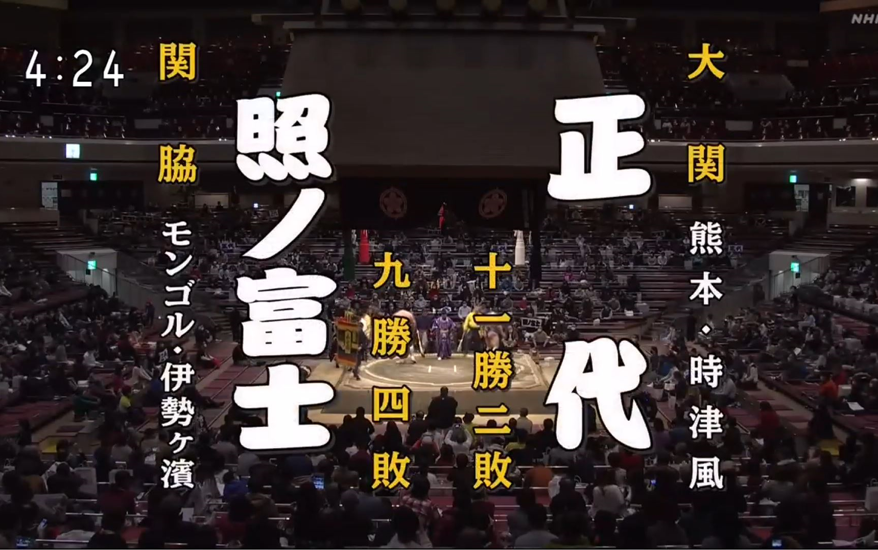 大相扑2021年1月14日目照之富士春雄vs正代直也