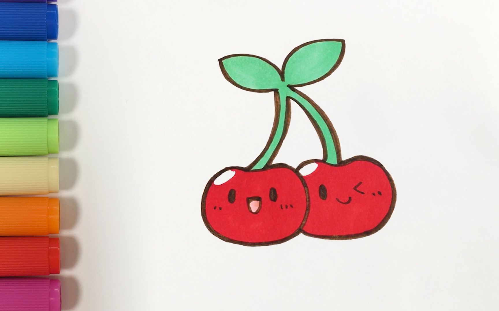 可爱的小樱桃简笔画图片