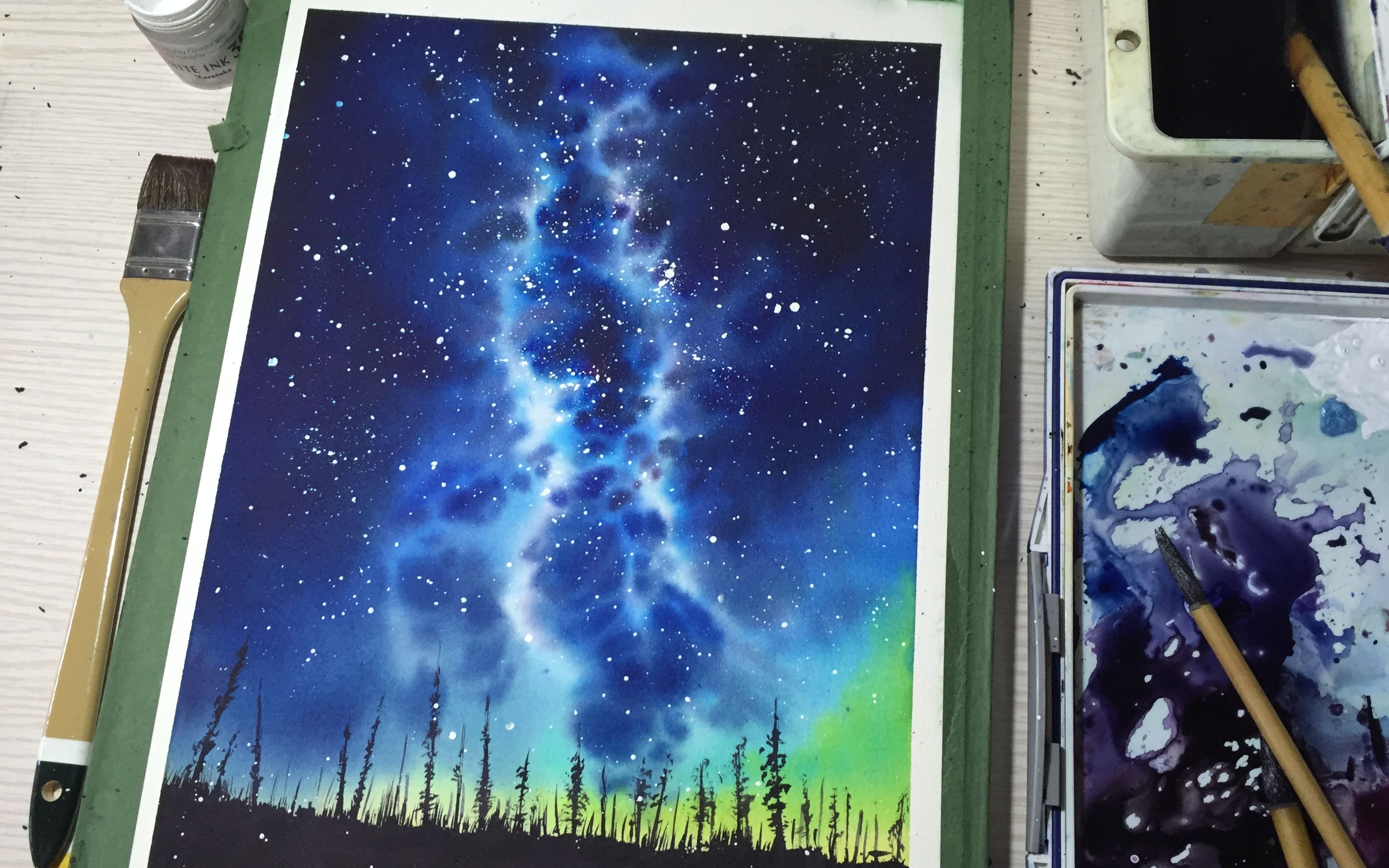 纯干货外加全程字幕讲解!手绘星空教程