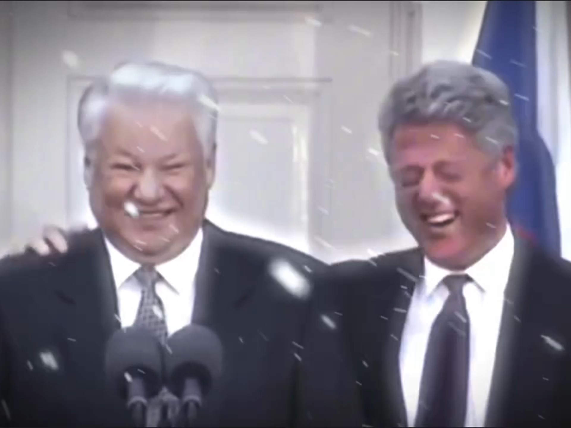 叶利钦访美,克林顿突然大笑