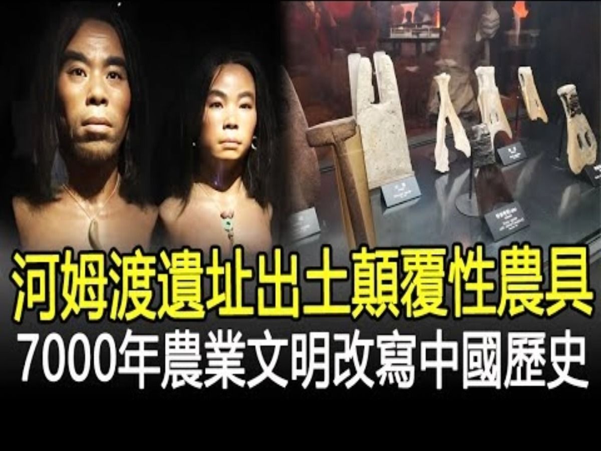 河姆渡遗址出土颠覆性农具!7000年江南农业文明改写中国历史!哔哩哔哩bilibili