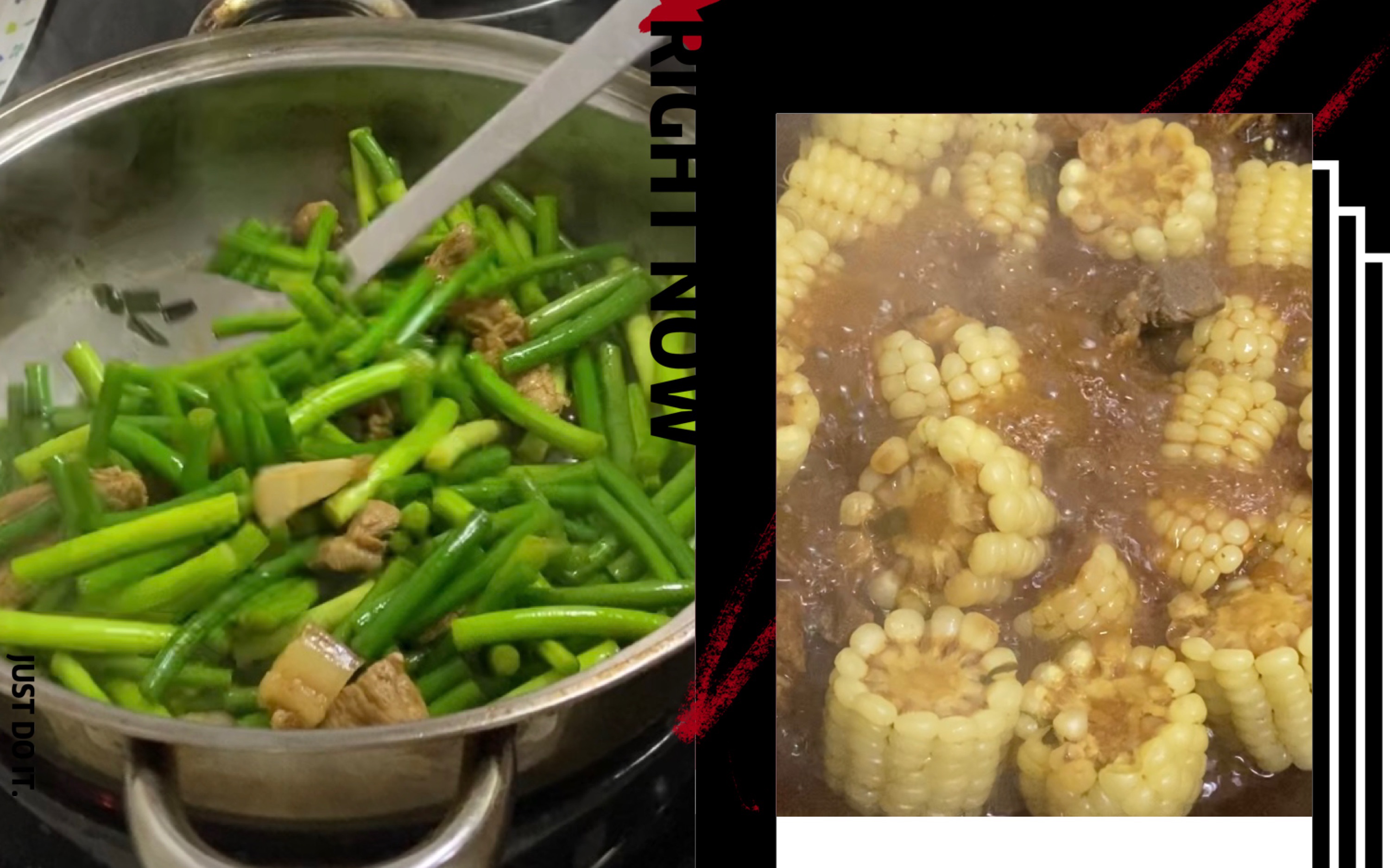 [图]自炊之蒜苔炒肉&玉米排骨