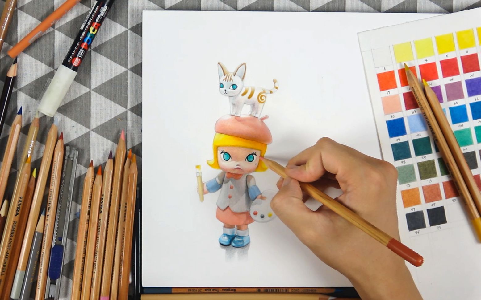 彩铅基础画盲盒系列茉莉艺术家