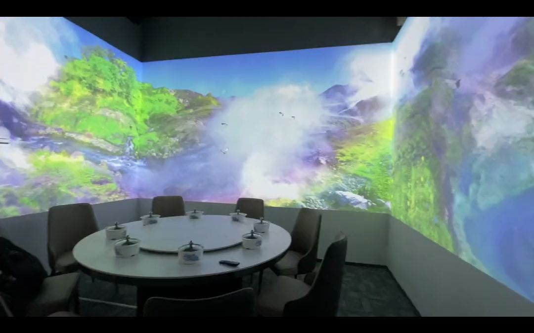 全息光影主题餐厅沉浸式包厢咖啡厅海洋 花海主题裸眼3d背景墙 地面