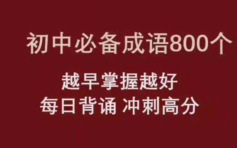 初中必备成语800个,每日背诵,冲刺高分! 初中必备成语大全+满分作文素材积累+中考必背古诗词电子版pdf+阅读理解解题技巧+答题模板+知识点汇总+基...