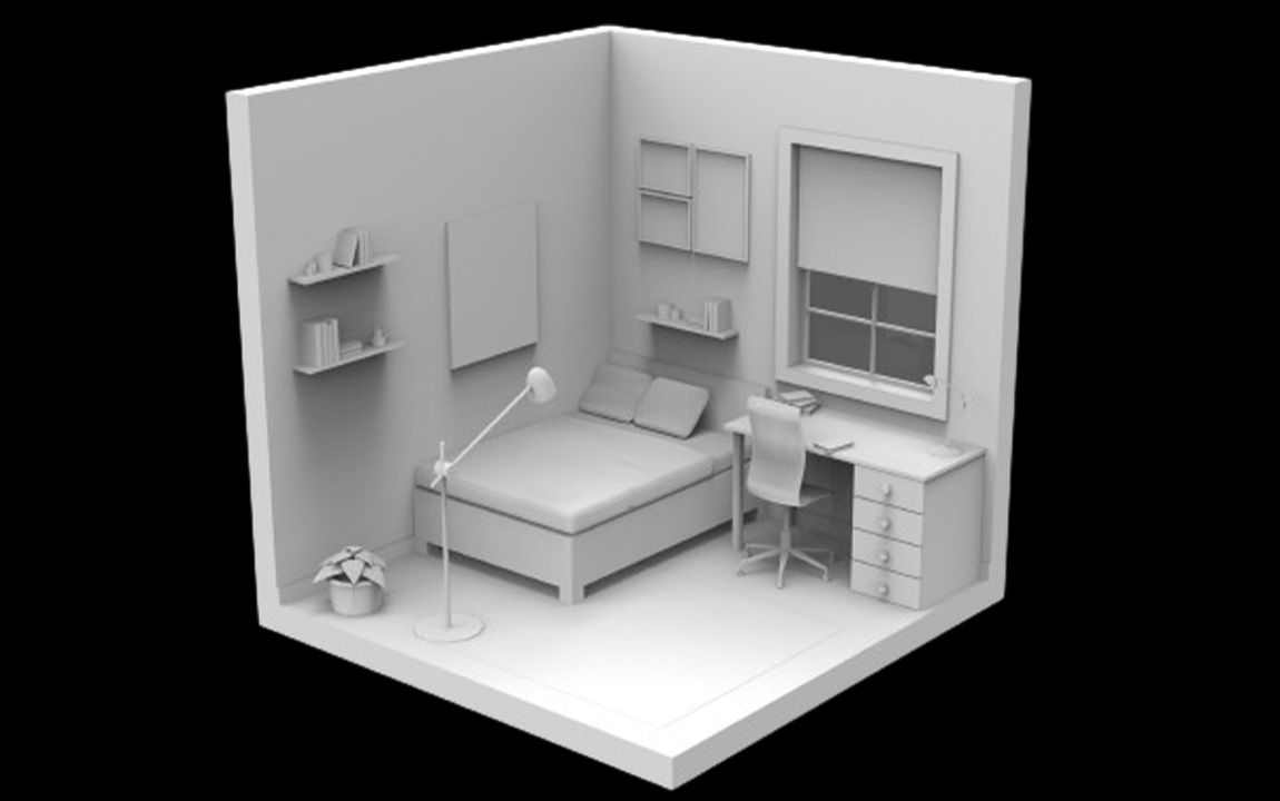 3DMAX场景期末作业“卡通小卧室”,教你三小时轻松搞定!!!哔哩哔哩bilibili