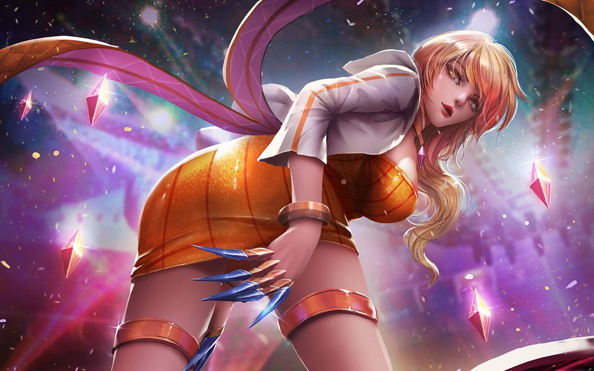 换了个至臻kda伊芙琳的皮肤萌新要开始练英雄了