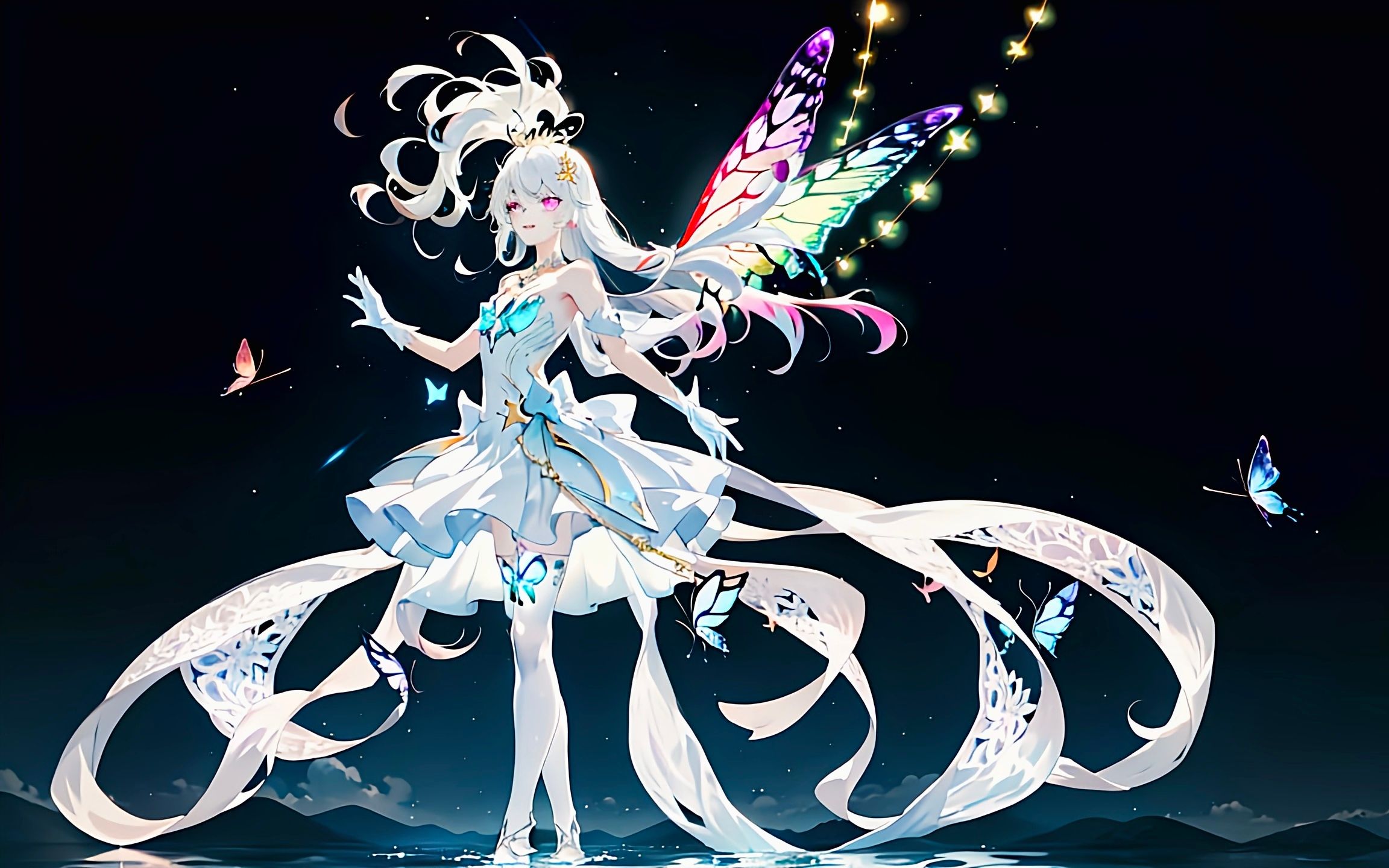 把食物放在了水面上,蝶恋美少女第十一期彩虹