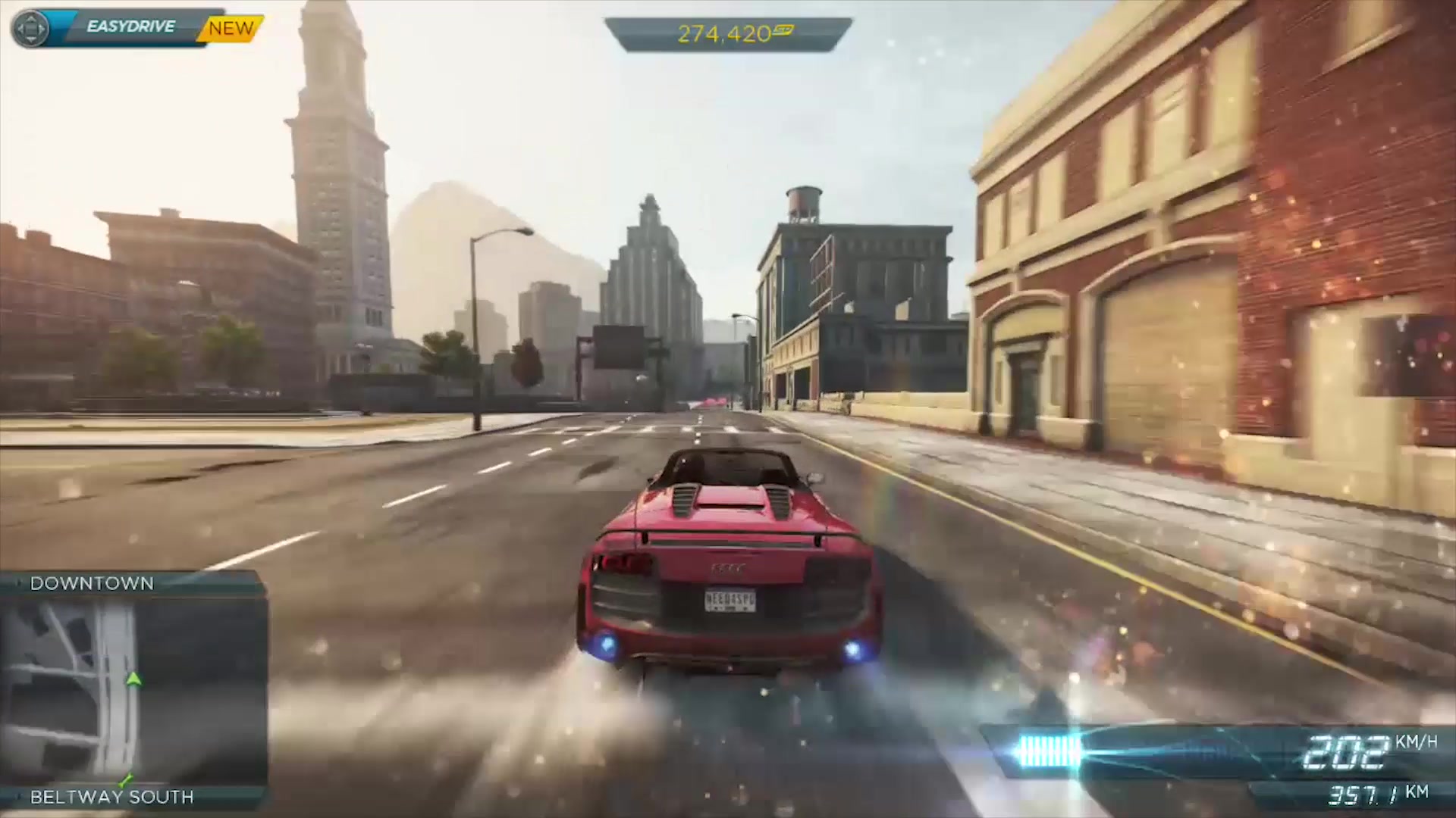 极品飞车17最高通缉奥迪r8gtspyder最高时速快到飞起画质与速度的双重