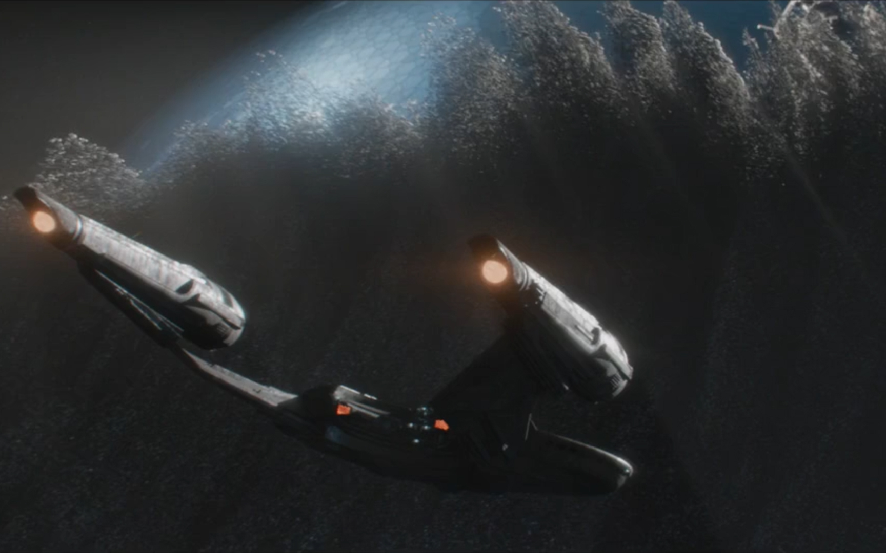 这才叫科幻大片人类星际战舰大战外星机械蜂群场面太震撼了