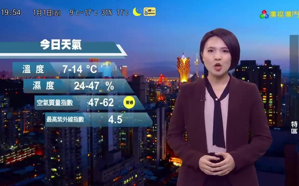 [图]【中国澳门电视/放送文化】TDM澳视澳门片尾+《天气报告》+《咨询奉告》+《粤音正读》+屏蔽网络直播提示画面（20210101，1952，新年第一天）