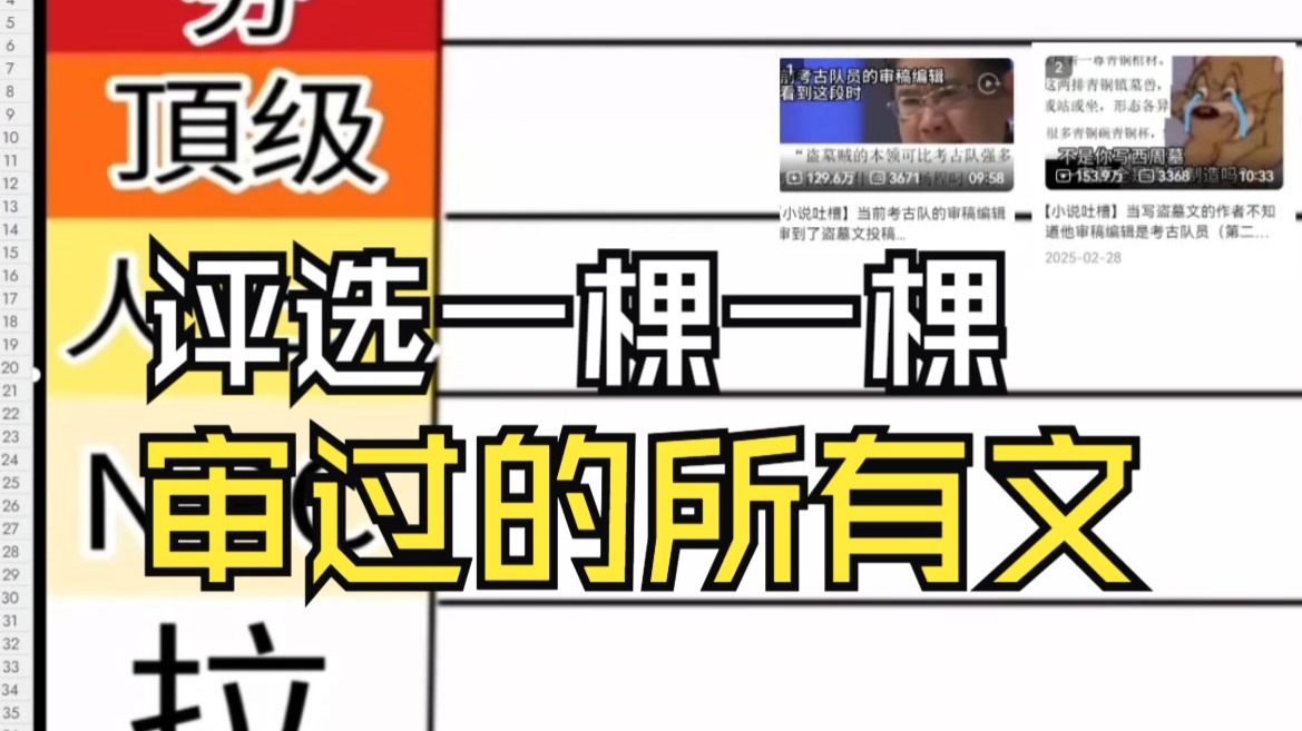 从夯到拉评选一棵审核过的所有视频