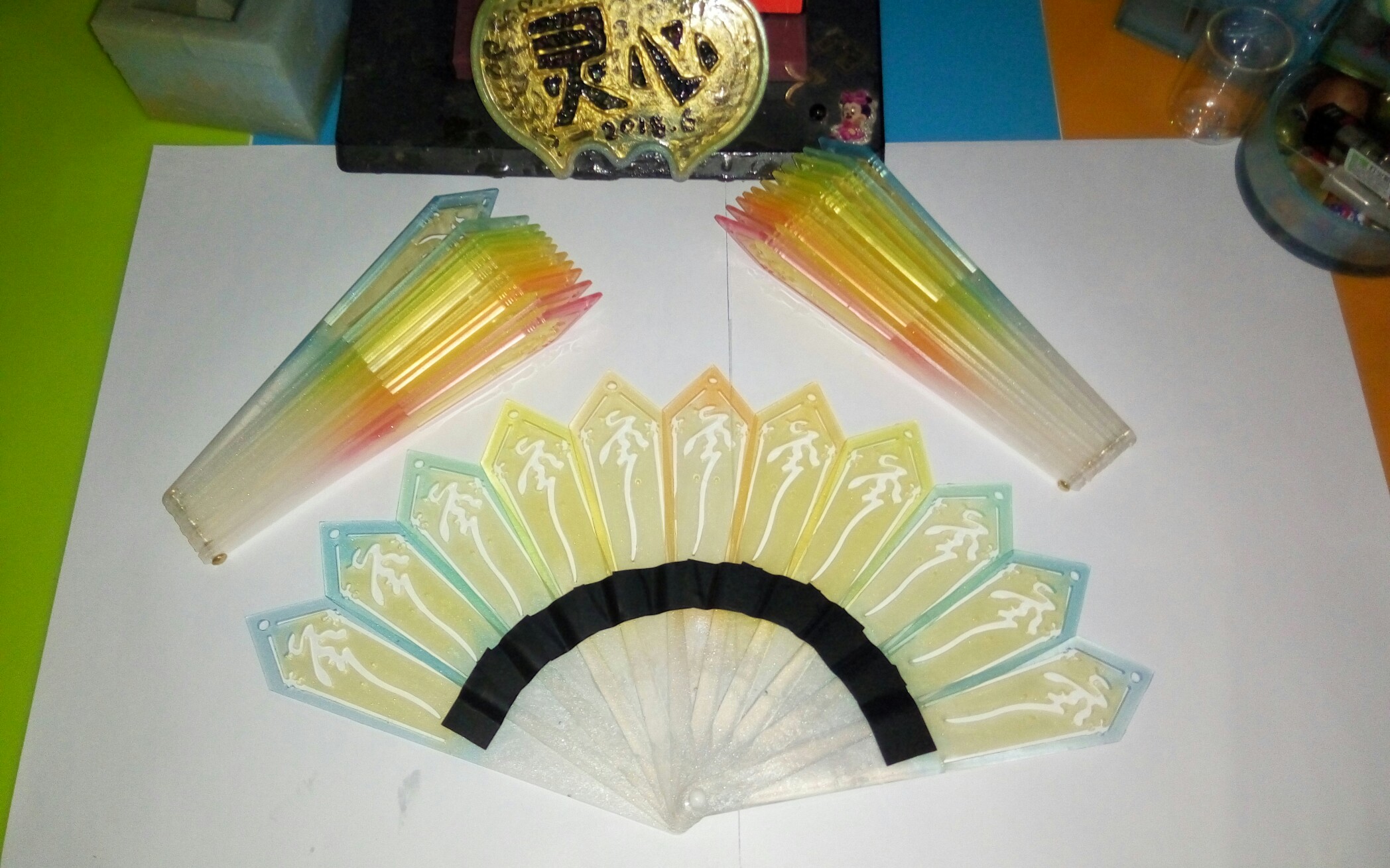 【滴胶】第四把令牌扇 固定与穿线 …… 2018年7月27日13点44分