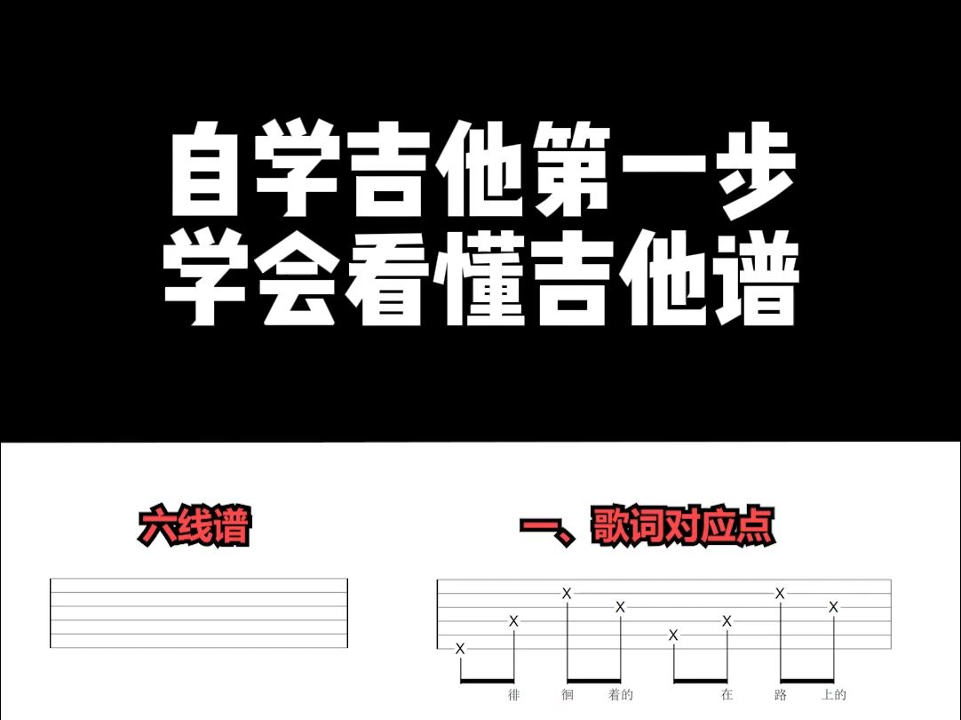 新手自学吉他第一步:学会看懂吉他谱【研音吉他课】哔哩哔哩bilibili