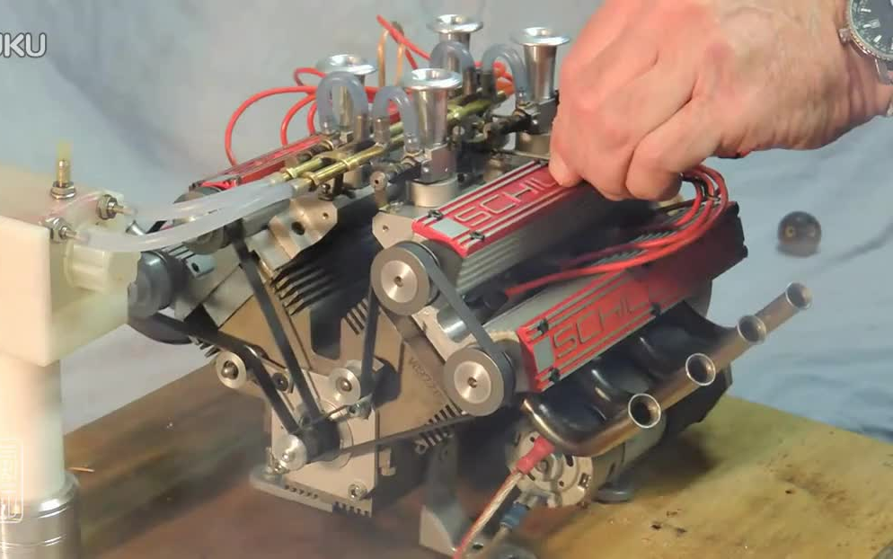 希林斯 迷你v8 发动机 80cc_哔哩哔哩_bilibili