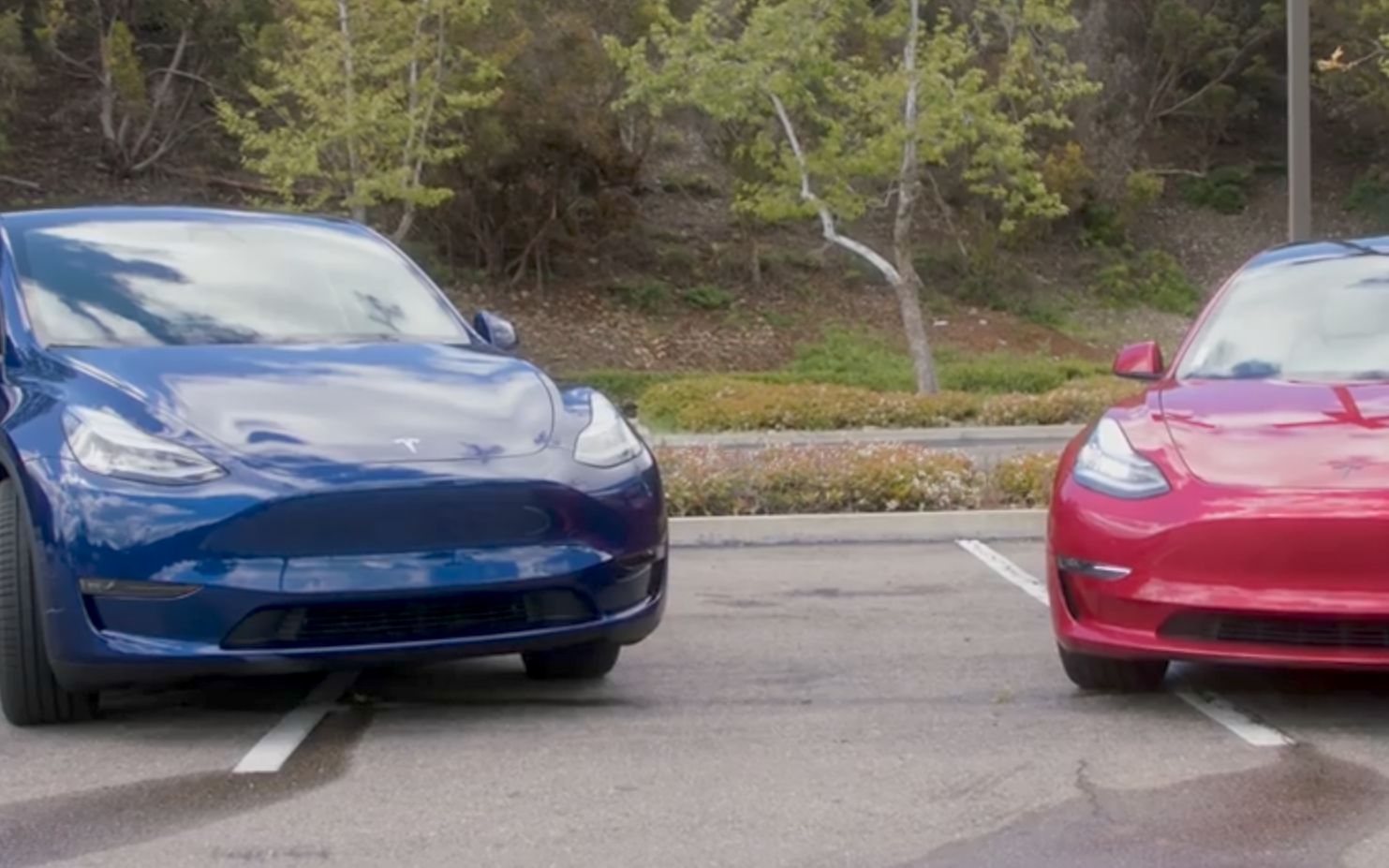 中字teslamodelymodel3静态对比