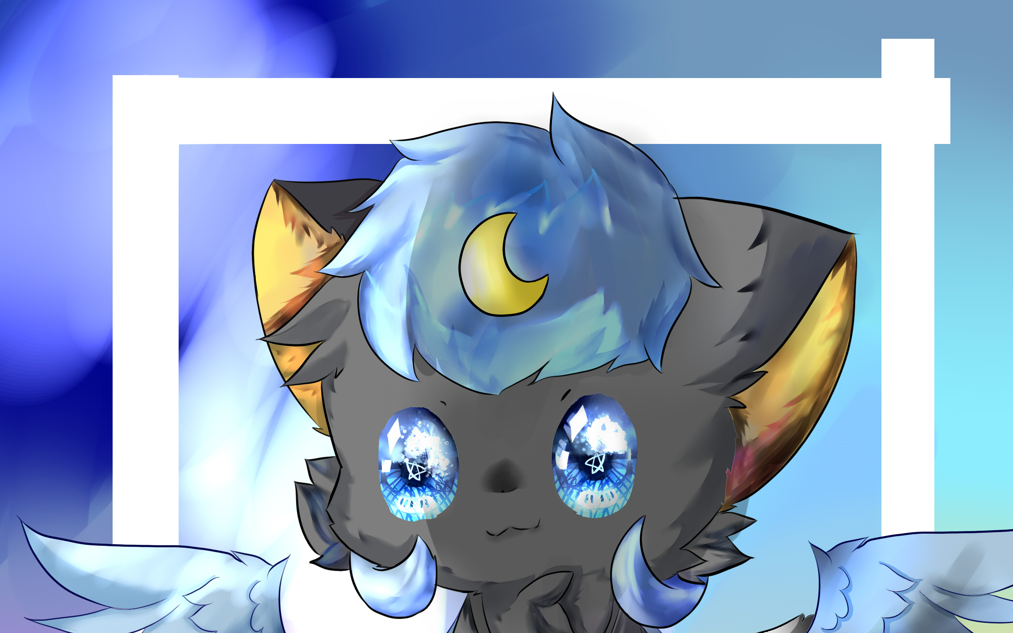 【兽设/绘画过程】画了一只暗猫呐!