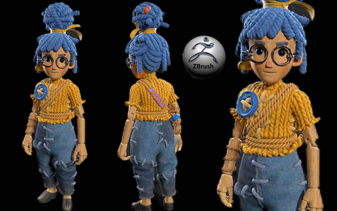 【zbrush人物雕刻】从零开始教你《双人成行》小梅手办高精度模型雕刻