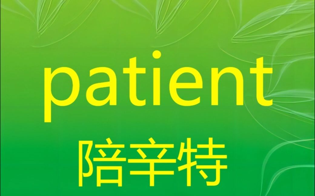 一秒记2个单词,patient,patience哔哩哔哩bilibili