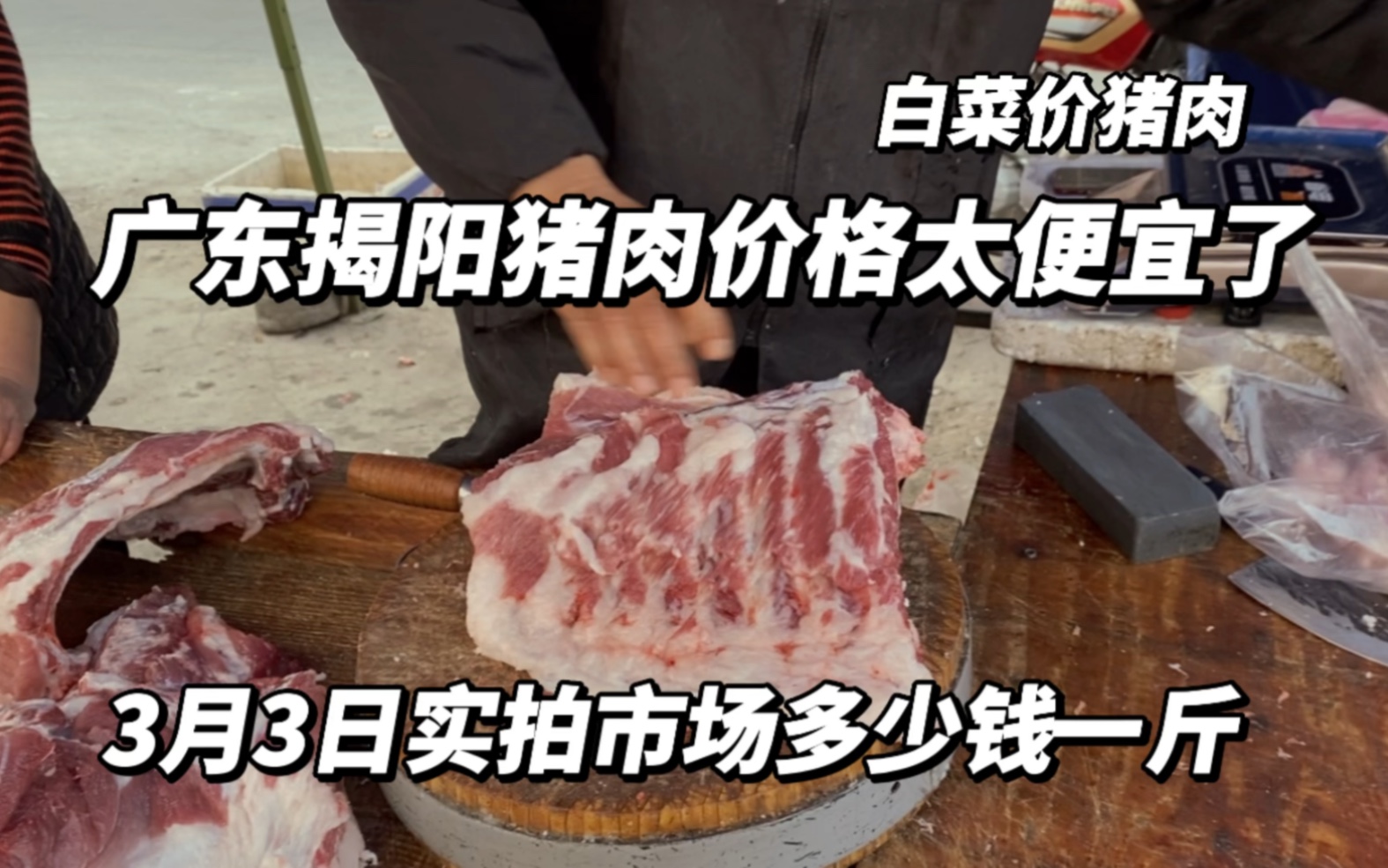 广东揭阳猪肉价格太便宜了,3月3日实拍市场本地猪多少钱一斤哔哩哔哩bilibili