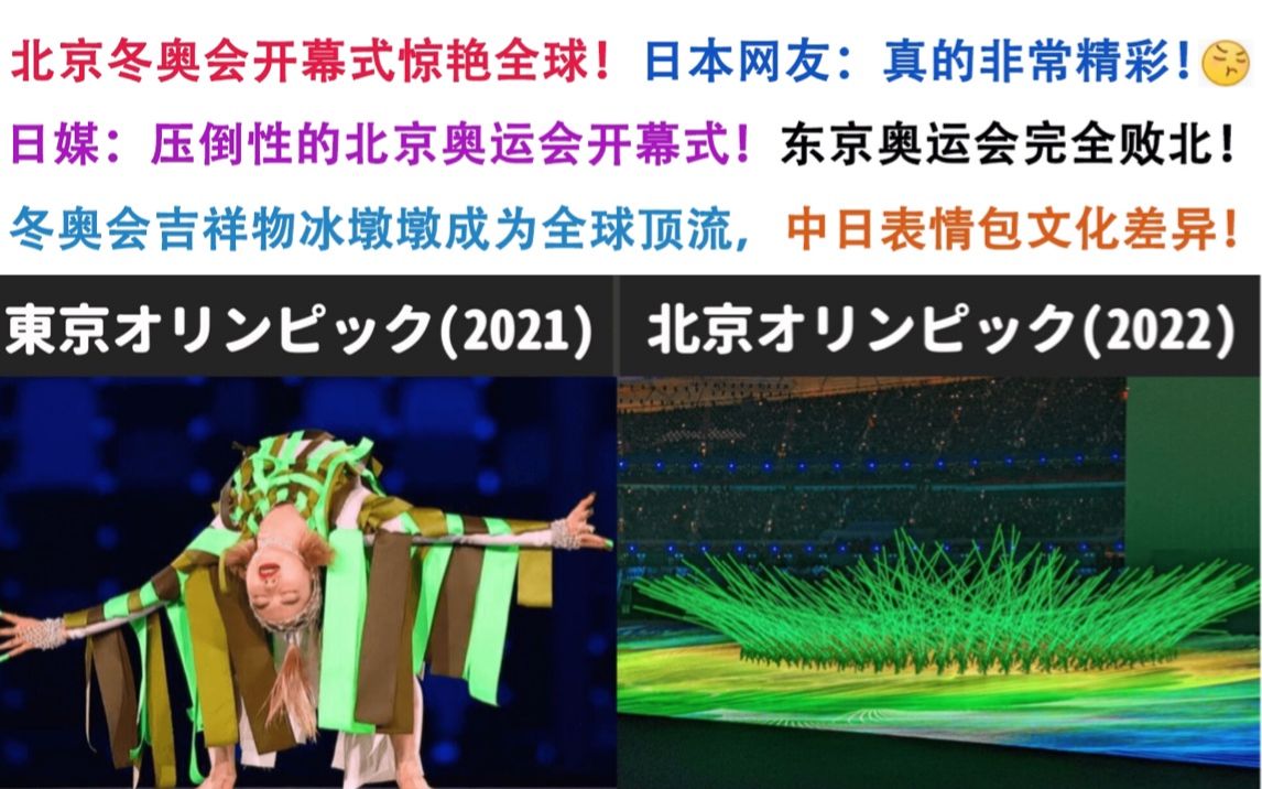 北京冬奥会开幕式火到国外,日媒直呼:东京奥运会完全败北!冰墩墩成为顶流,中日表情包文化差异!【冲浪吐槽51】哔哩哔哩bilibili
