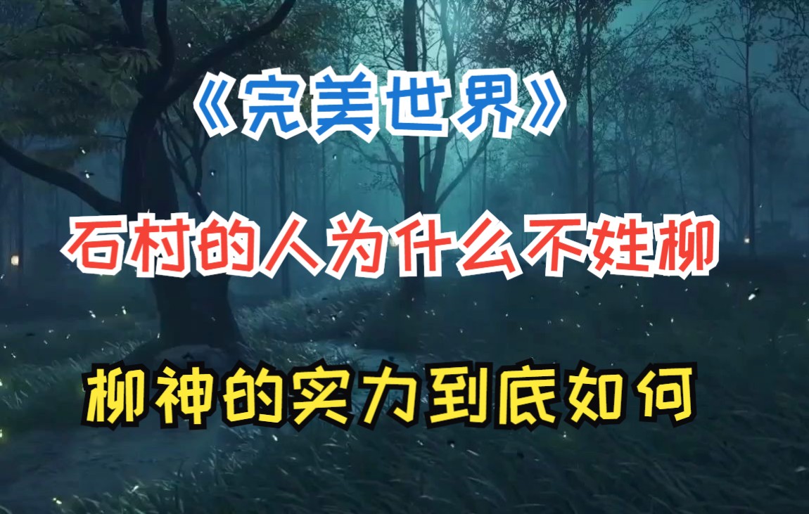 《完美世界》石村的人为什么不姓柳,柳神的实力到底如何哔哩哔哩bilibili