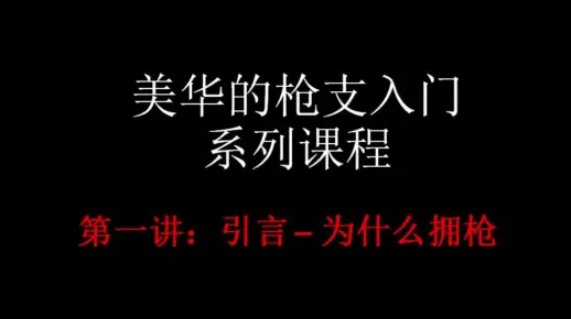 美国华人的枪支入门系列课程（一）引言（为什么拥枪）
