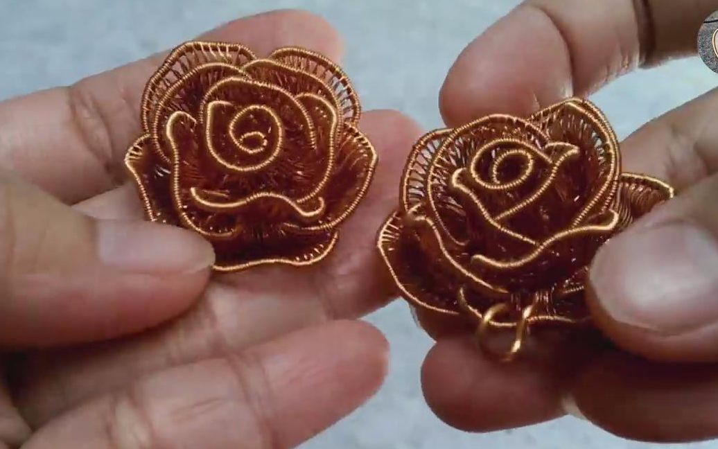 【静默的美好】搬运【绕线教程】铜丝3d玫瑰-花朵珠宝-快速版