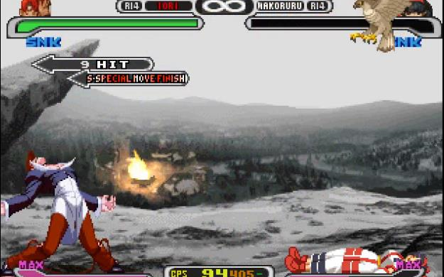 [图]PS1《CAPCOM vs SNK 2000 PRO》(美版)街机模式最高难度暴走八神庵全胜通关