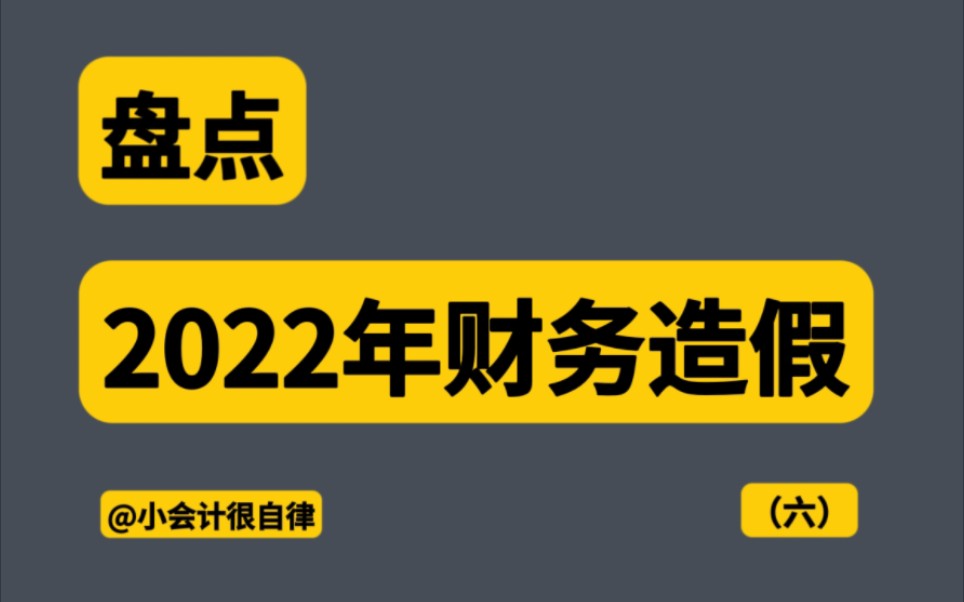 年终盘点:2022年财务造假系列之第六期哔哩哔哩bilibili