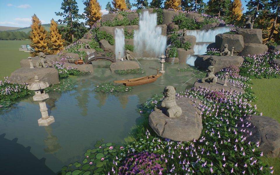 动物园之星瀑布造景全过程,凌云瀑布