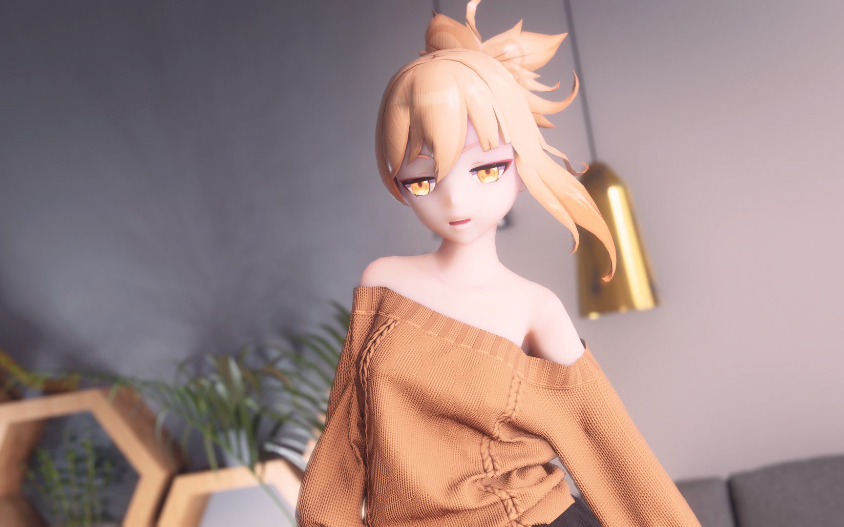 [图]【Blender/布料/原神MMD】衣服有点大呢